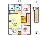 ウィットシバタ 2LDKの間取り
