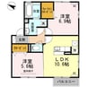 エスポワールＣ 2LDKの間取り