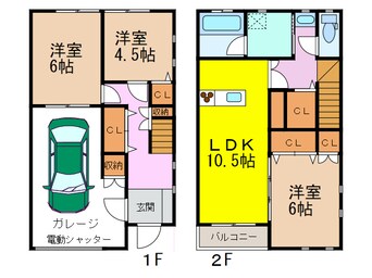 間取図 長崎県営バス（大村市）/竹松局前 徒歩2分 1-2階 築7年