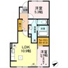 ラ　ルーチェ 2LDKの間取り