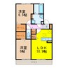 ラ・えっこ・カルム（A棟） 2LDKの間取り