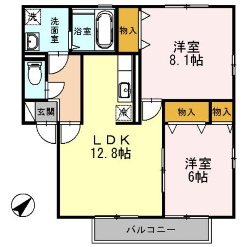 間取図 ウィルモア原口A棟 