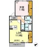 レオアンドレン 1LDKの間取り