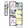 エクセデール　Ⅱ 2LDKの間取り