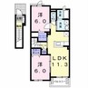 エクセデール　Ⅱ 2LDKの間取り
