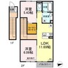 Ｍ ・フィールド 2LDKの間取り