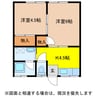 コーポ路B 2Kの間取り