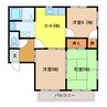 アーバンハイツ小路口　C･F棟 3DKの間取り
