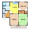 アーバンハイツ小路口　C･F棟 3DKの間取り