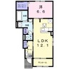 プラシードヒルⅥ 1LDKの間取り
