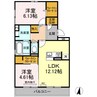 ルミエール宮小路 2LDKの間取り