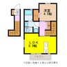 アヴニールA棟 1LDKの間取り