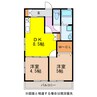 グローリー大川田 2DKの間取り