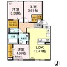 Ribbonya 3LDKの間取り