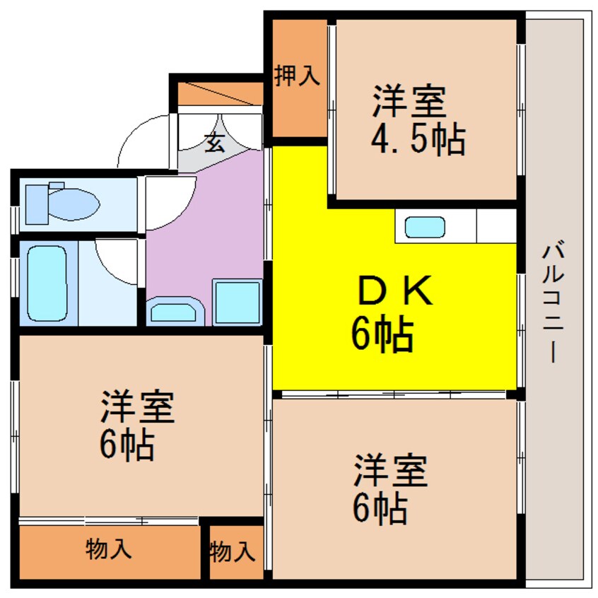 間取図 ビレッジハウス寿古3号棟