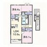 コンフィーエⅢ 2LDKの間取り