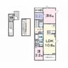 サニープレイス古町 2LDKの間取り