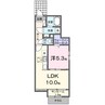 エイティエイト富の原Ⅰ 1LDKの間取り