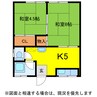 コーポ忠東 2Kの間取り