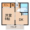 ナビハイム柏原Ⅱ 1DKの間取り