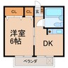 ナビハイム柏原Ⅱ 1DKの間取り