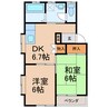 バードヒル東奥Ⅱ 2DKの間取り