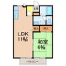 エトワール 1LDKの間取り