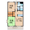 グランヴェ－ル 2LDKの間取り