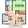 ふるさと荘 2DKの間取り