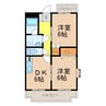 グランシャリオ氷上2番館 2DKの間取り