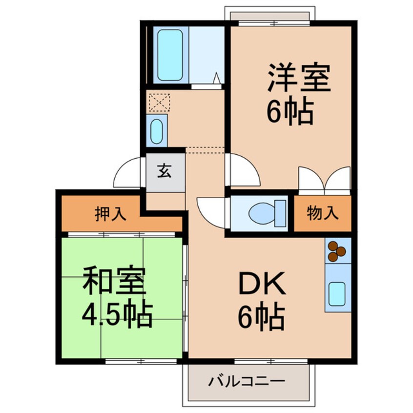 間取図 プティアルシュ荻野