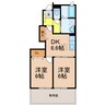プリマヴェーラ壱番館 2DKの間取り