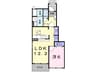 フラワーヒルズＢ 1LDKの間取り
