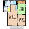 グランシード1 2LDKの間取り