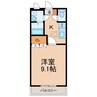 ヴァンベールいそう 1Kの間取り