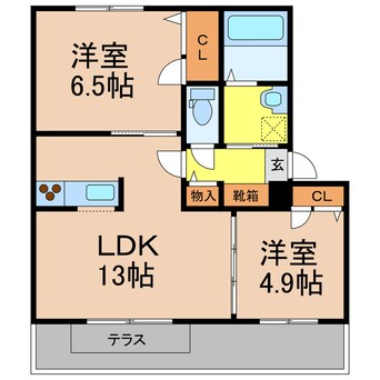 間取図 オレンジアイビー・柏原Ａ