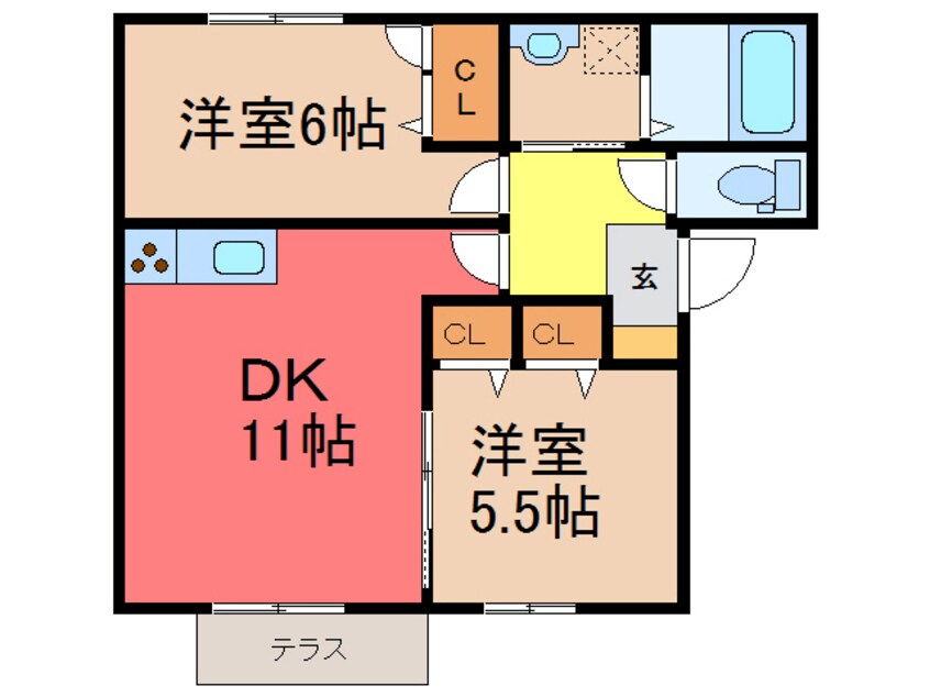 間取図 オレンジアイビー・柏原Ｂ