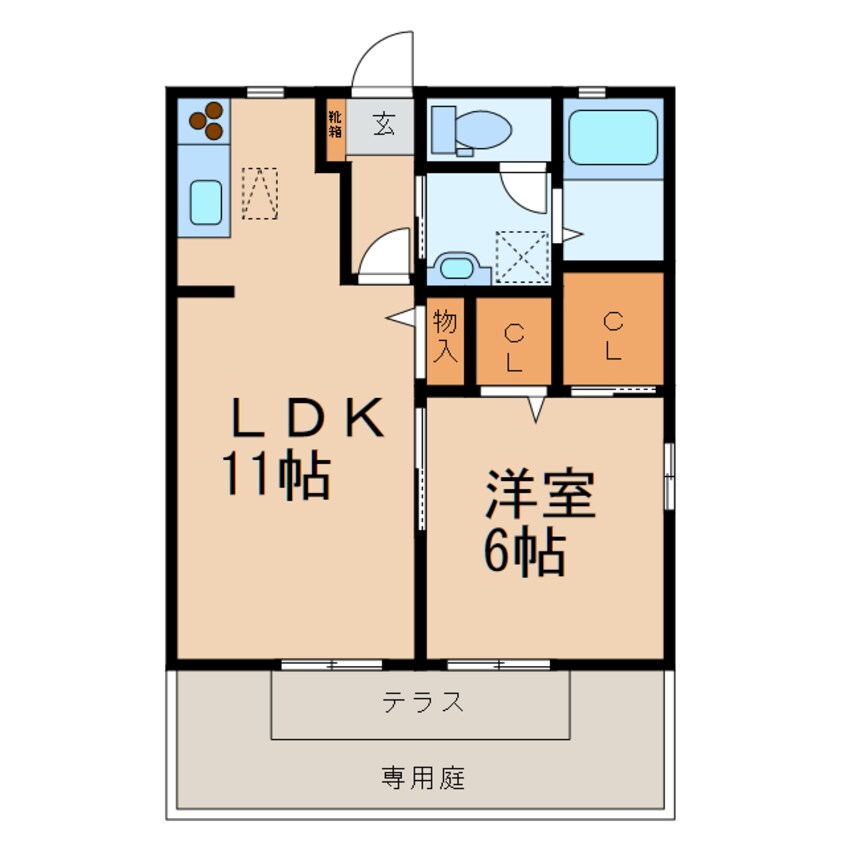 間取図 ラフォーレ柏原Ｂ