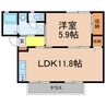 マンション　ブルーバード　Ｂ棟 1LDKの間取り