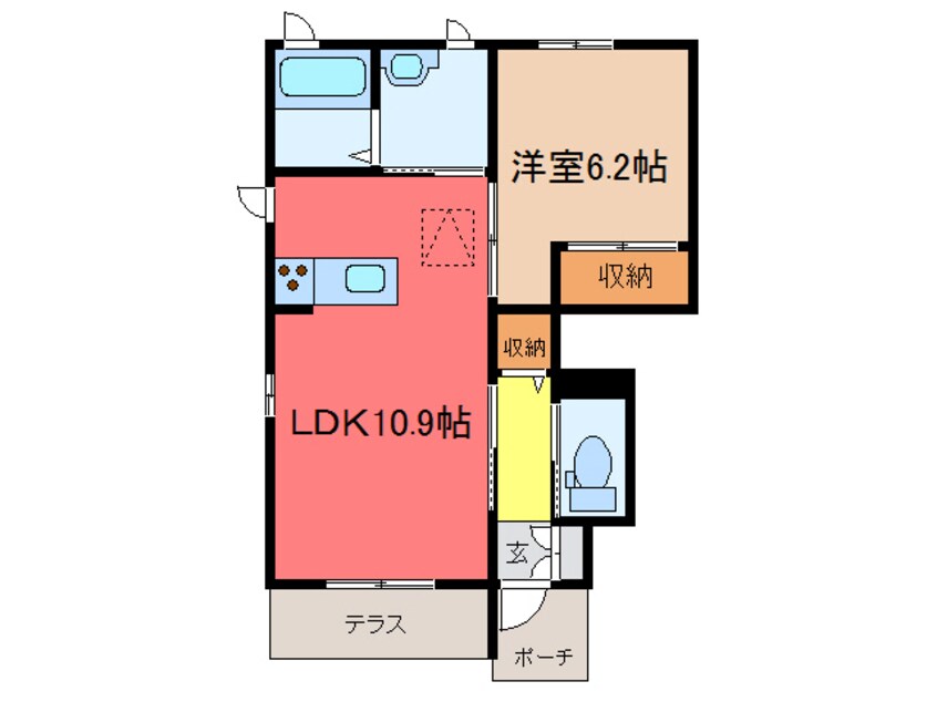 間取図 クラヴィエ颯士　A棟