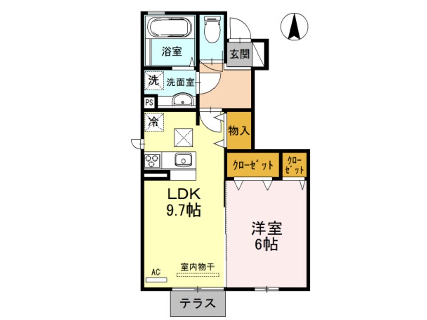 間取図 ノース　プレイス（105-107、205-207）