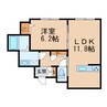 セ・モア 1LDKの間取り