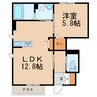 アトリエール柏原 1LDKの間取り