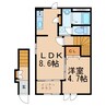 Casa石生 1LDKの間取り