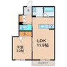 シャーメゾン　サンリット 1LDKの間取り