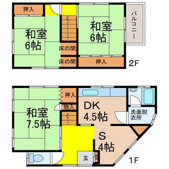 間取図 見長貸家（K邸）