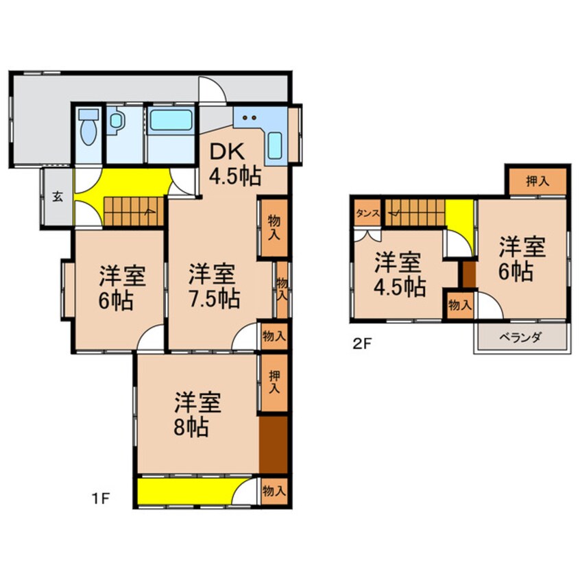 間取図 東奥貸家(T邸)