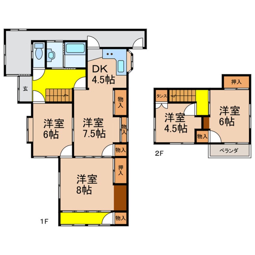 間取図 東奥貸家(T邸)