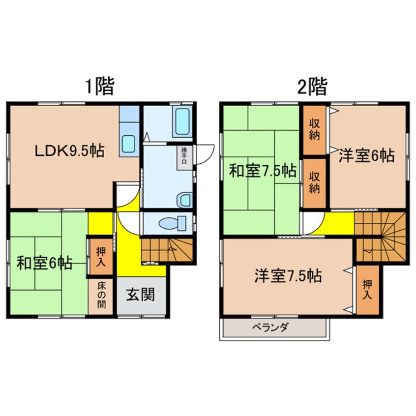 間取図 氷上町大崎　貸家（K邸）