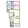 カーサ K スワン Ⅰ 1LDKの間取り